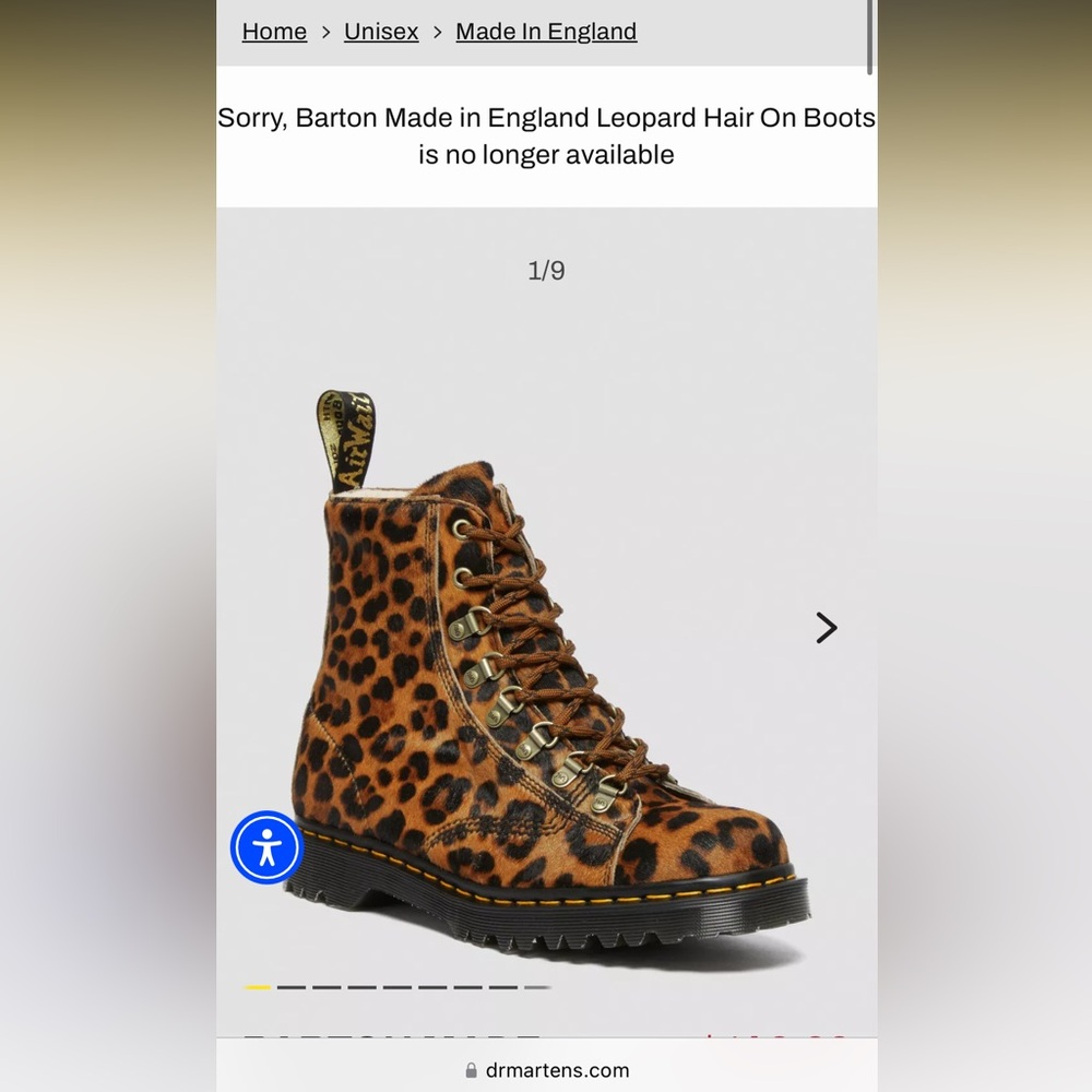 RARE Dr Martens MIE Barton Leopard